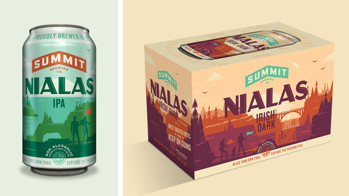 Summit Brewing Co. Nialas non-alcoholic product packaging Summit Brewing Co. Nialas non-alcoholic product packaging
